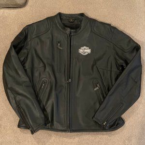 Women's Black Leather Harley Davidson Motorcycle Jacket XL